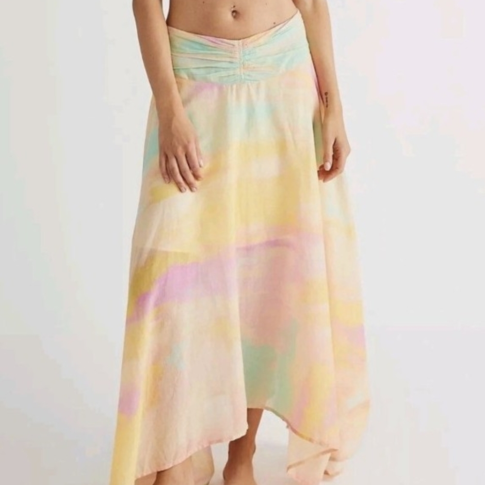 Free People Asymmetrical Pastel Skirt